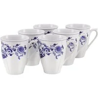 CreaTable Becher Flora Zwiebelmuster, 6-tlg., Porzellan