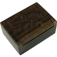 Guru-Shop Aufbewahrungsdose Beschnitzte Holzdose, Schatztruhe, Schmuck..