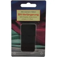 Zettl GmbH BH-Verlängerung BH-Verlängerung 2-reihig, 32 mm, schwarz, 1 Stk (Stück, 1 St), BH-Verlängerung BH-Extender BH-Verlängerungsstück BH-Erweiterung B