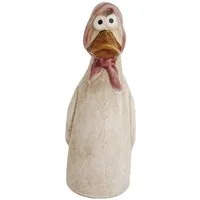 Kaufhaus le petit Tierfigur Gartenstecker Zaunhocker Ente Gans Garten Vogel Skulptur Figur Objekt, Zaunsitzer Zaunfigur Dekofigur Dekoskulptur Dekoobjekt aus Keramik