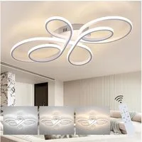 Nettlife LED Deckenleuchte Modern Schwarz Dimmbar Wohnzimmer 65W 40/66/80/100CM deckenlampe, Dimmbar mit Fernbedienung, LED fest integriert, Warmweiß, Neutralweiß, Kaltweiß, Schlafzimmer, Wohnzimmer, Büro, Arbeitszimmer, Küche