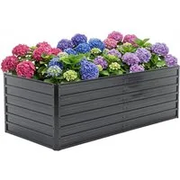 BlingBin Hochbeet Pflanzenbeet aus Metall Rechteck Gartenbeet zum Selber Bauen (1er Set, 1 St., 6*3*2FT), Stabiles verzinktes Beet mit Sicherheitsgummi für Gemüse Blumen Obst