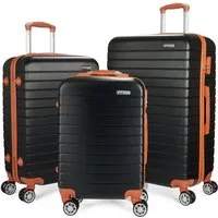 BRUBAKER Kofferset Paris - Hartschalen Koffer Set mit Handgepäck, 4 Rollen, (M, L und XL), 3 tlg., Komfort Hartschalenkofferset), Reisekoffer Trolleys mit Zahlenschloss, 4 Rollen und Tragegriffen
