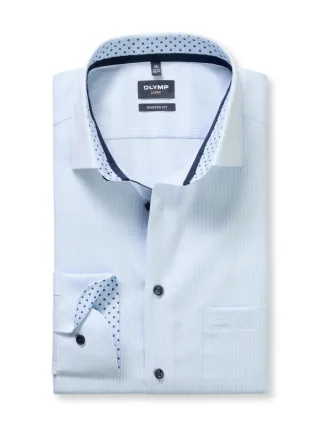OLYMP - Modern Fit: Businesshemd blau - Gr. - 45