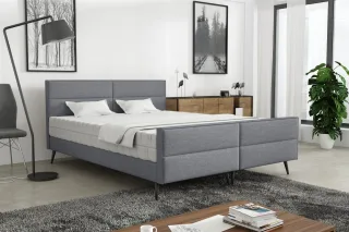Polsterbett Doppelbett CREMONA 160x200cm Stoff Gemma Dunkelgrau ohne Matratze