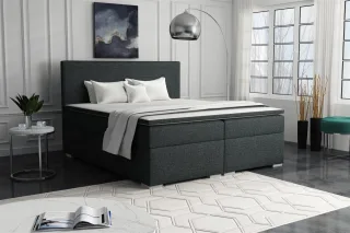 Boxspringbett Schlafzimmerbett SOREL 200x200cm Stoff Inari Dunkelgrau
