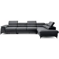 Muffo Ecksofa Plaza Maxi, Modernes Große sofa L-form mit Schlaffunktion und Verstellbare Kopfstützen Metallfüße, elegante einfache Form