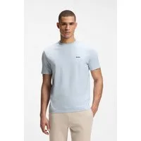 BOSS GREEN Rundhalsshirt Tee Regular Fit Stretch Jersey Cotton, Logo on Chest, Rundhals