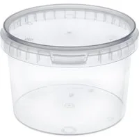 Garronda Putzeimer Eimer mit Deckel Transparent GD-0072, (1-tlg), für Lebensmittel und Chemikalien