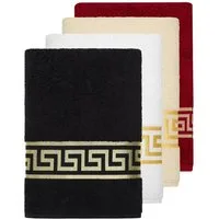 Belle Arti Handtücher Luxus Mäander Gästetücher Badetücher Duschtücher Saunatücher in Set, Frottee (1-St), schwarz, weiss, beige, rot, gold, 100% Baumwolle, Frottee, eingestickt