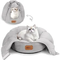 nobleza Tierbett 2-in-1 Katzenbett und Höhle, Geschlossen oder Offen Konvertierbar