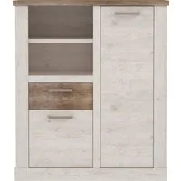 FORTE Highboard Duro, Mehrzweckschrank mit Türen & Schublade, Landhausstil, Breite 109,8 cm