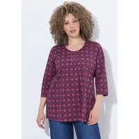 Ulla Popken Longsleeve Shirt Zierfalten A-Linie Rundhals 3/4-Arm