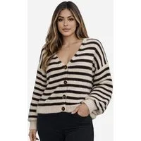 Worldclassca Cardigan WORLDCLASSCA Strick Cardigan Knopf Strickpullover Gestreift Streifen Neue Kollektion - Stilvolle und gemütliche Strickmode für Damen