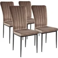 Albatros International Esszimmerstuhl Esszimmer Stühle 4 er Set MODENA, Stuhl Stühle Esszimmerstühle, Küche (4er Set, Braun, Samt Bezug), Küchenstuhl Küchenstühle Essstühle für den Esstisch Ess Stühle