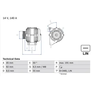 Bosch Lichtmaschine 140A Volvo S60 S80 V70 Xc70 Xc90 0986047380