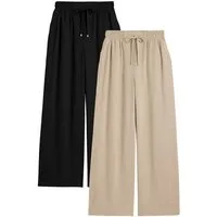 LIPSY Palazzohose 2er-Pack Lipsy Hosen mit weitem Bein, Kurzgröße (2-tlg)