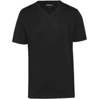 s.Oliver T-Shirt V-Ausschnitt, mit Logo auf der Brust
