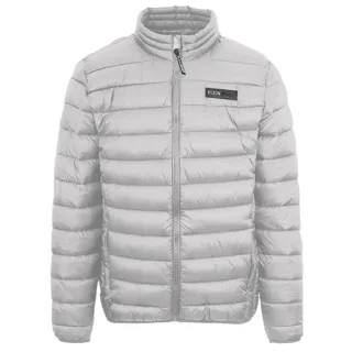 Plein Sport Patch Logo Dunne wattierte graue Jacke