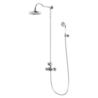 Steinberg Serie 350 Brauseset, komplett mit Thermostatarmatur, mit Regenbrause und Handbrause, chrom 350 2721