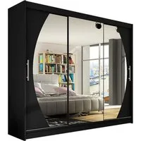 MIRJAN24 Kleiderschrank Aston V (mit Frontspiegel, Schiebetüren) Garderobe mit 3-türig, Schwebetürenschrank, 250x215x58 cm