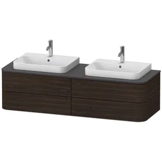 Duravit Happy D.2 Plus Konsolenwaschtischunterbau wandhängend Nussbaum gebürstet Matt 1600x550x408 m HP4964B69690010