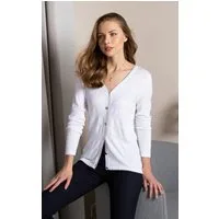 Passioni Cardigan mit Knöpfen und Lurex Streifen
