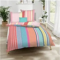 TRAUMSCHLAF Bettwäsche Dutch, Seersucker, 2 teilig, bunte Seersucker Bettwäsche im Streifen Design