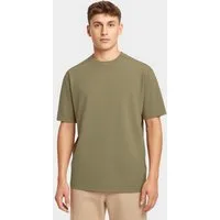 BOSS ORANGE T-Shirt Te Dye Relaxed Fit 100% Cotton Jersey Mock Neck Logo Centered