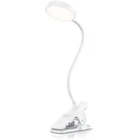 BEARWARE LED Tischleuchte Tischlampe, Nachttischlampe, Leselampe, Schreibtischlampe, Dimmfunktion, Ein-/Ausschalter, Farbwechsel, mehrere Helligkeitsstufen, LED fest integriert, Kaltweiß, Neutralweiß, Warmweiß, zum Anklemmen, 3 Lichtfarben, stufenlos