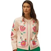 Love & Roses Kurzjacke Love & Roses kurze Jacke mit Stickerei, Regular (1-St)