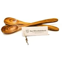 dasOlivenholzbrett Servierlöffel 2er Set Löffel aus Olivenholz