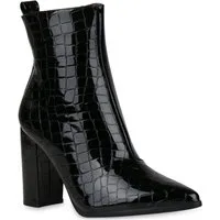 VAN HILL 831400 Stiefelette Damen Klassische Stiefeletten Leicht Gefütterte High Heels Snake