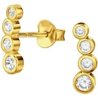 ALEXANDER YORK Paar Ohrstecker ZIRKONIAREIHE in Gold, 2-tlg., 925 Sterling Silber