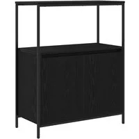 vidaXL Badezimmerspiegelschrank Badschrank mit Regalen Schwarz Eichen-Optik 76,5x35x95 cm (1-St)