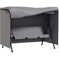 MC Star Gartenmöbel-Schutzhülle Abdeckung für Gartenschaukel, Schutzhülle für Hollywoodschaukel (Abdeckhaube, Wasserfest, Sonnenschutz, Oxford, Grau 205 x 124 x 164 cm)