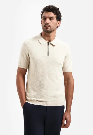 No Excess - Pullover Short Sleeve Polo Zip Frote desert - Gr. - M