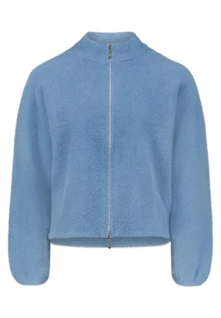 Betty Barclay - Fleecejacke mit Ballonärmeln blau - Gr. - 36
