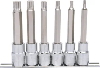 KS Tools 1/2" CHROMEplus Bit-Stecknuss-Satz XZN, lang, 6-tlg M5-M14 - 918.1358