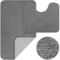 HOMELUX Badematte Badgarnitur 2-teilig mit Ausschnitt, weich & rutschfest, 2BF58, Größe: 50x80cm+40x50cm