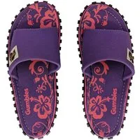 Gumbies Slides in Purple Hibiscus Pantolette Hergestellt aus recycelten Materialien