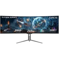 TITAN ARMY C49C1S 1800R-Krümmung, 240 Hz Bildwiederholfrequenz, 1 ms MPRT Gaming-Monitor (5120 × 1440 px, QHD, Fast VA, HDR400, KVM, PIP/PBP, Game+, FreeSync- und G-Sync-kompatibel)