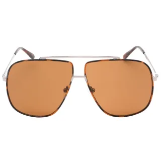 Guess Sonnenbrille mit braunen Gläsern und glänzendem hellem Rutheniumsilber