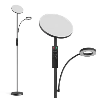 [EU Direct] BlitzWill® BWL-FL-0001 36W Two-Head Floor Lamp With Remote Control 2700K~6500K Color Temperature 10 Levels B