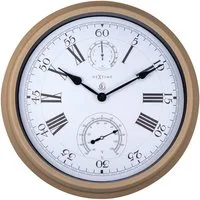 NEXTIME Wanduhr 4305BR (Gartenuhr mit Thermo- und Hygrometer)