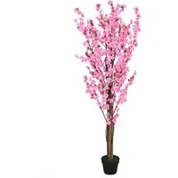Kunstbaum Pfirsichbaum Deko Kunstbaum groß Topf Pfirsichbaum Kunstpflanze 160 cm Pfirsichbaum, Decovego, Höhe 160 cm