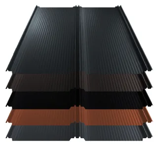 Stehfalz T-Panel | Dach | 0,50 mm | Stahl | Nanowelle | 1100 mm Breite | 50 µm Superior HB