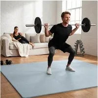 eyepower Puzzlematte XL für Zuhause - 4,8 m² Trainingsmatte mit Rand - 54 Home Gym Matten, (54-tlg), 30 x 30 x 1 cm Bodenschutzmatte Sport und Gymnastik - EVA Bodenmatte
