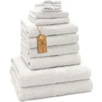 NatureMark Handtuch Set 10 tlg. Frottier Handtuch-Set, 100% Baumwolle (10-St), 4X Handtücher, 2X Duschtücher, 2X Gästetücher, 2X Waschhandschuhe