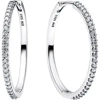 Pandora Paar Creolen 294650C01, für Damen Funkelnde Silber